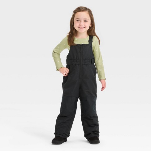   Essentials Toddler Girls' Water-Resistant Snow Bib,  Black, 2T : Clothing, Shoes & Jewelry