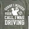 Men's - Instant Message - Sorry Missed Call Driving Golf Short Sleeve Graphic T-Shirt - 2 of 4