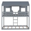 NicBex Twin Over Twin Loft and Bunk Bed Wood Bed with Roof, Window, Guardrail, Ladder, White - 4 of 4