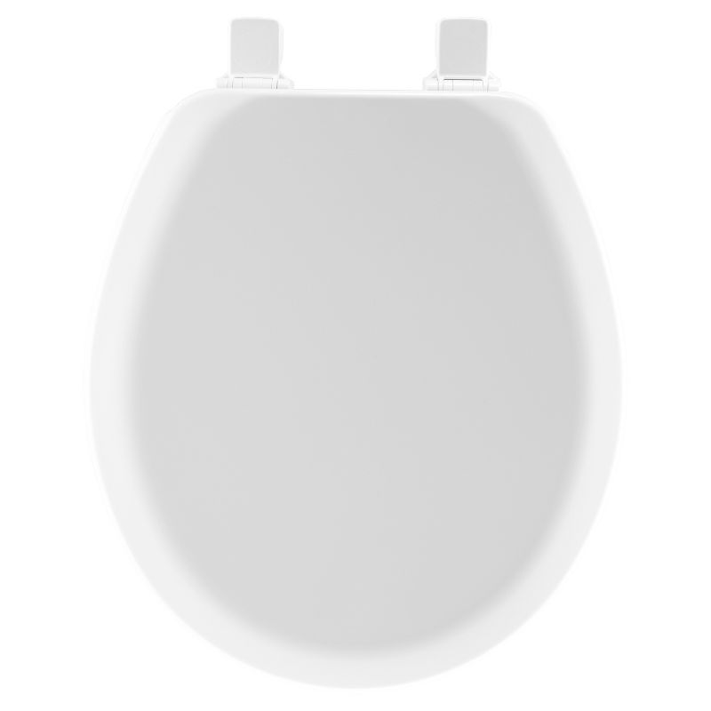Cameron Never Loosens Round Enameled Wood Toilet Seat with Easy Clean Hinge White - Mayfair by Bemis, 3 of 6