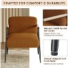 Accent Chair, Boucle Arm Chair, Living Room Chair with Metal Frame, Modern Bedroom Reading Accent Chair, Boucle Armchair with Wooden Arms - 4 of 4