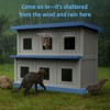 FONTOI Outdoor Cat House Cat Shelter Multi Feral Cats Home Pet House Indoor Outdoor Weatherproof Insulated Easy Assembly, Blue, 51.97"*26.42"*37.28" - 4 of 4