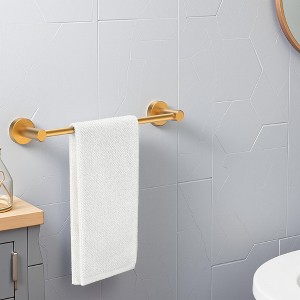 Gold 6-Piece Enhanced Aluminum Towel Rack Set - 24 Inches, Wall-Mounted Bathroom Accessories Collection - 1 of 4