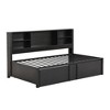 NicBex Twin Size Daybed 46" L Modern Metal Bed Frame with Trundle, Storage Cabinets and Ports for Bedroom, Living Room, No Box Spring Required, Black - 4 of 4