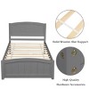 ALEXOUN Twin Size Bed Frame, Wood Platform Bed with Headboard and Footboard & Wood Slat Support,for Apartments Small Spaces - 2 of 4