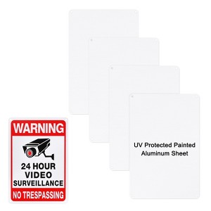 Unique Bargains Aluminum Reflective UV Protected Waterproof Durable White Blank Metal Signs 4 Pcs - 1 of 4