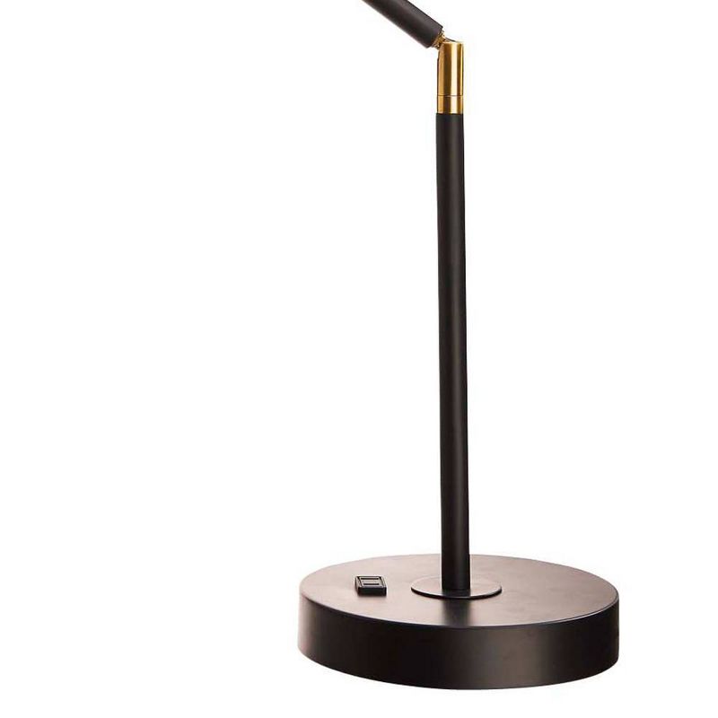 20.75&#34; Adjustable Metal Desk Lamp with Accents Black - Cresswell Lighting, 4 of 11
