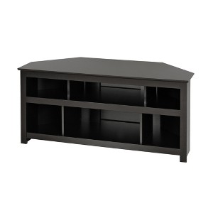 Vasari Corner Flat Panel TV Stand for TVs up to 48" Black - Prepac: Modern Entertainment Center with Cable Management - 1 of 4