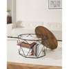 VASAGLE Round Coffee Table for Living Room Cage Cocktail Table with Steel Frame 31.5 Inches Dia., Industrial Style Rustic Brown and Black - 3 of 4