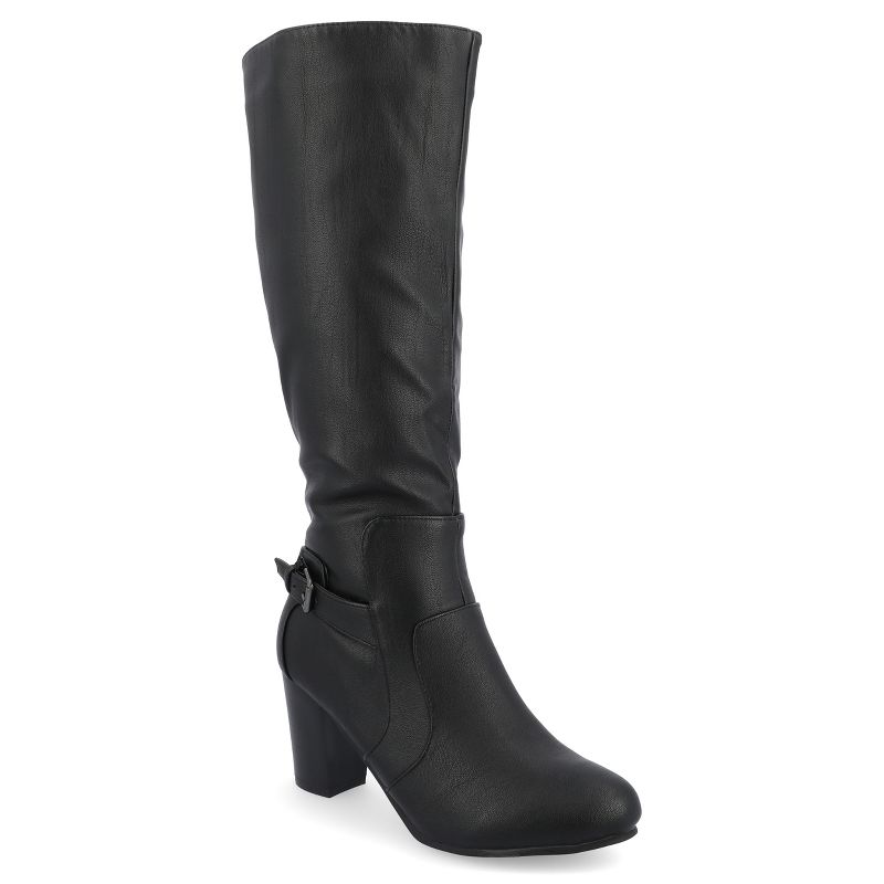 Journee Collection Womens Carver Stacked Heel Knee High Boots, 1 of 11