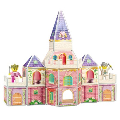 PICASSO-TILES Princess Castle Theme Magnetic Tiles, Building Blocks, STEM Toys for Kids 3+