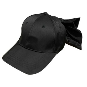 Anna-Kaci Women's Satin Baseball Cap with Back Bow Accent Adjustable Fit and Curved Brim for Chic Casual Style - 1 of 3