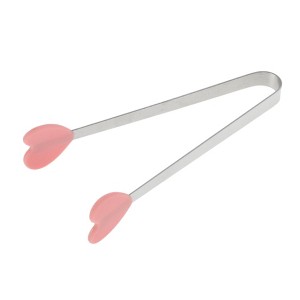 Unique Bargains Pcs Food Tongs Heart-Shaped Ice & Food Tongs Dishwasher Safe Stainless Steel Silicone 5 Inch 1 Pcs - 1 of 3