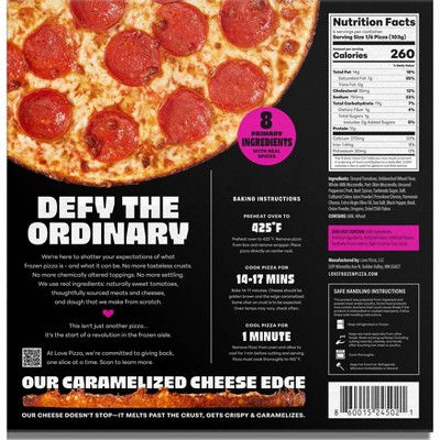 LOVE PIZZA Pepperoni Frozen Pizza - 21.8oz
