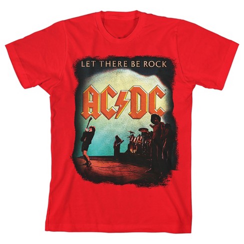 There Rock T-shirt Boy\'s Let : Be Target Youth Red Acdc