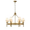 ALOADECOR 6-Light Classic Pendant Fixture Elegant Interior Lighting With White Shades For Dining Room Living Room - 4 of 4