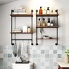 KWPZQEB Bathroom Shelves Over Toilet - Wall Mounted Floating Shelves Toilet Paper Storage, Farmhouse Decor Shelf Set of 2, Shower Caddy for Bathroom - 2 of 4
