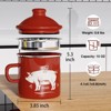 Itopfox Mini Bacon Grease Container With Strainer - Enamel Grease Saver, Farmhouse Bacon Grease Keeper For Kitchen Fat Storage, Dishwasher Safe - 2 of 4
