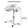 Overbed Table with Height Adjustable,   Over Bed Table Movable Rolling Bedside Table Standing with Wheels, Desk Table with 0-90 Degrees Tilting - 4 of 4
