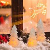Set of 3 Glittering Christmas Tree Shaped Flameless Candles with Timer, Real Wax Flickering Battery Operated LED Candles - 3 of 4