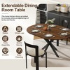 Airsurfer Modern Solid Wood Veneer Retractable Dining Table, Round Extendable 6-Person Table, MDF with Carbon Steel Base, 42-58 Inches - 3 of 4