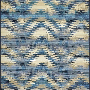 Unique Loom    Outdoor Modern Aztec Area Rug - 1 of 4