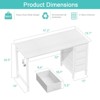Itopfox White Computer Desk with Fabric Drawers, Reversible Study Work Writing Desk for Home Office Bedroom, Modern Cute PC Desks with Drawer - 3 of 4