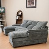 GDFStudio Rigby 110" U-Shaped Chenille 4 Seater Sectional Sofa with Double Chaise Lounge - 4 of 4