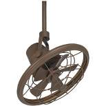 18" Casa Vieja Big Sky Mission Indoor Outdoor Ceiling Fan with Wall Control Mounted Adjustable Oil Rubbed Bronze Cage Damp Rated for Patio Exterior