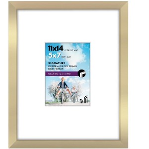 Americanflat 11x14 Picture Frame with shatter-resistant glass - Displays 5x7 With Mat and 11x14 Without Mat - Available in a variety of Colors - 1 of 4