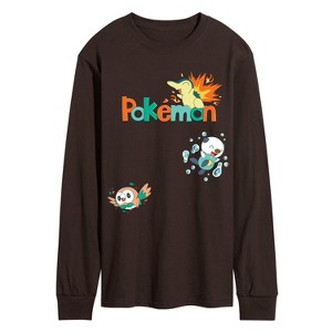Men's - Pokémon - Cyndaquil, Oshawott, Rowlet Long Sleeve Graphic T-Shirt - 1 of 2