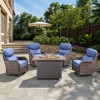 Belord 6-INCH Extra Thick Cushion Outdoor Patio Furniture Set with Swivel Glider Patio Chair Set of 4, 5 Pieces Patio Furniture Set with Firepit Table - 3 of 4