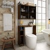 Famapy Industrial Bathroom Storage Rack with Metal Mesh Doors and Over-The-Toilet Design - 2 of 4