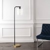 JONATHAN Y Easton 60.75" Modern Minimalist Metal/Ribbed Glass (Includes LED Light Bulb) Floor Lamp Brass Gold/Black - 4 of 4