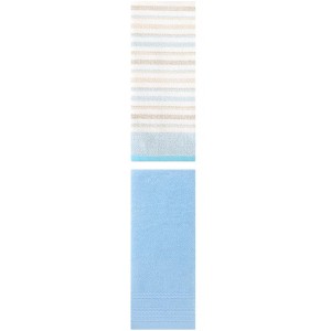 REGALWOVEN Striped Pattern Quick Drying Hand Towels for Bathroom 14" x 30"/13" x 27" 2 Pcs - 1 of 4