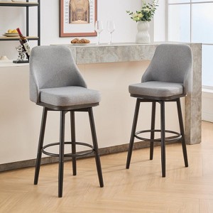 CIPACHO swivel bar & couter stool, 24"&30" adjustable, (set of 2) Fabric color Light grey - 1 of 4