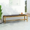 Cambria Outdoor 3 Seater Wicker Bench - Teak/Brown - Christopher Knight Home: Acacia Wood Frame, Iron Hardware, Water-Resistant - 2 of 4