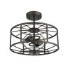 Chloe Lighting Ironclad Industrial 2 Light Rubbed Bronze Semi-Flush Ceiling Fixture 14" Wide - 3 of 4