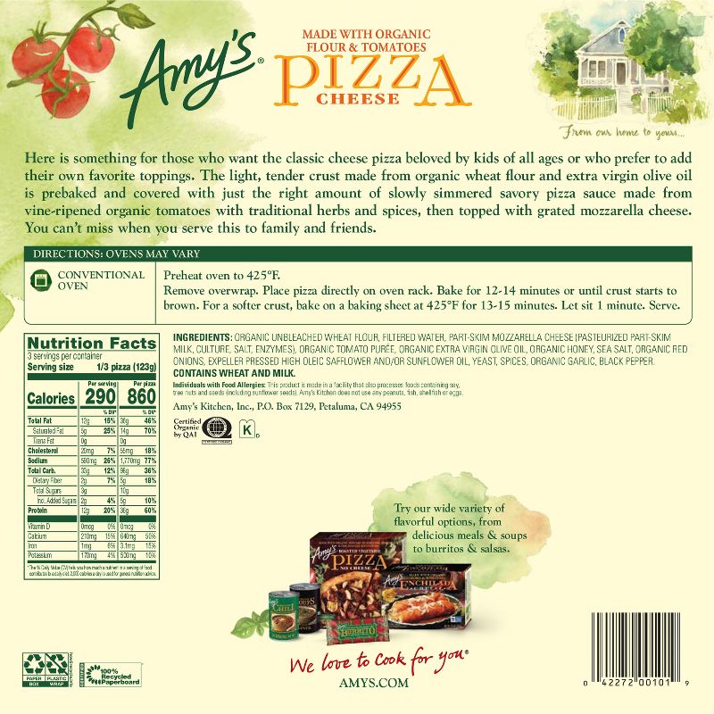 Amy's Cheese Frozen Pizza - 13oz, 4 of 6