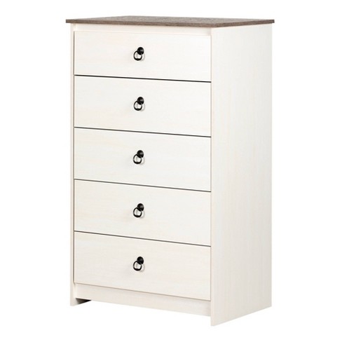 Plenny 5 Drawer Chest White Wash Weathered Oak South Shore Target