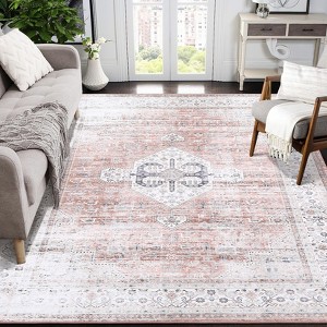 COZONY  Low Pile Area Rug, Non-Slip Vintage Distressed Throw Rug, Ultra Soft Indoor Floor Cover for Bedroom and Dining Room - 1 of 4