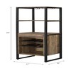 SEVOBAL Wine Racks Weathered Oak Finish Wine Storage Cabinet with Lockable Drawer and Adjustable Open Compartments, Brown, 17"*16"*69" - 2 of 4