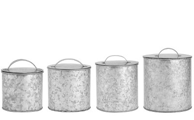 Amici Home Cucina Silver/bronze Metal Storage Canister Set Of 4, Easy To  Grasp, Food & Kitchen Storage,20-38-64 & 104 Oz. : Target