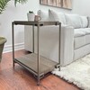 Roundhill Furniture Corbeta Metal Frame Wood Living Room Chairside Table with Shelf, Aged Graphite - 2 of 4
