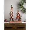 Lighted Winter Church Display with Pine Accents and Snowy Finish 19"H - 2 of 3