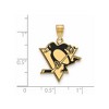 Black Bow Jewelry 14k Yellow Gold Plated Sterling Silver Pittsburgh Penguins NHL Large Pendant - 2 of 3