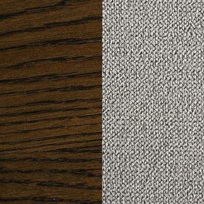 Gray and Chestnut High Back Upholstered Wood Arm Chair Set