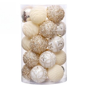 25Pcs Christmas Balls Ornaments Set, Shatterproof Christmas Tree Decorations Hanging Baubles for Holiday Wedding Party, 2.36 Inch - 1 of 1