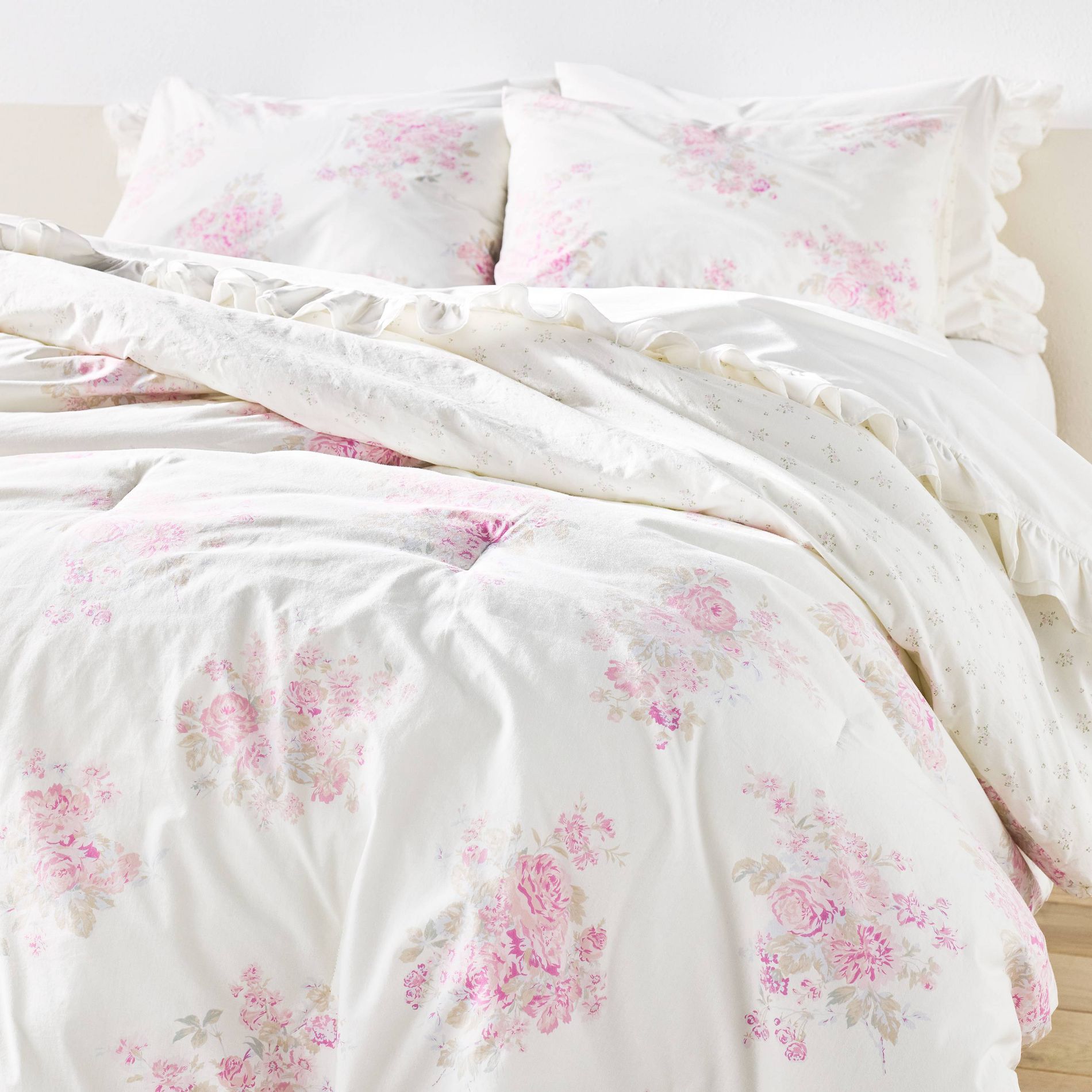Printed Floral Cotton Comforter Set Simply Shabby Chic