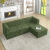 NicBex Couches for Living Room L-shape Modular Comfy Compressed Sofa Corduroy Sectional Sofa Couch Modern Upholstered Sofa Sleeper with Ottoman, Grey - 2 of 4